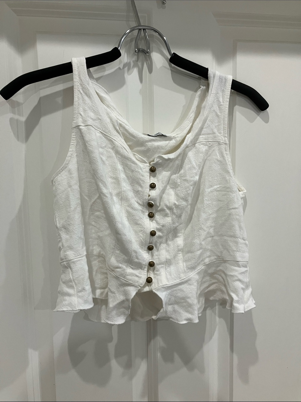 Women's large , lightweight, linen / cotton boho festival crop top.